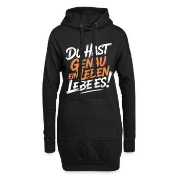Du hast genau ein Leben - Hoodie-Kleid - Schwarz - Vorne