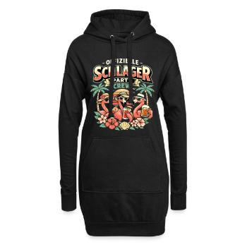 Schlager Party Crew Flamingo Offiziell - Hoodie-Kleid - Schwarz - Vorne
