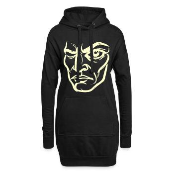 Portrait abstrait « L’Observateur » - Sweat-shirt à capuche long Femme - noir - Devant