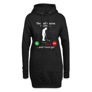 The Golf Course is calling and i must go! golfer - Hoodie Dress - black - Front