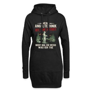 meine angeltechnικ ist top secret  - Angeln Angler - Hoodie-Kleid - Schwarz - Vorne
