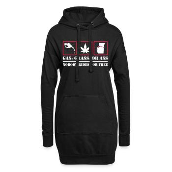 Nobody Rides For Free - Hoodie-Kleid - Schwarz - Vorne