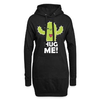 Hug me ! Kaktus / Cactus - Hoodie-Kleid - Schwarz - Vorne