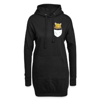 Koboldmaki Affe Primat Südostasien - Brusttasche - Hoodie-Kleid - Schwarz - Vorne