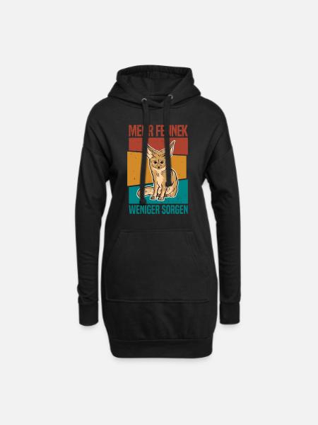 Fennek Fuchs Wüste Wildhund Nordafrika - Sorgen - Hoodie-Kleid - Schwarz