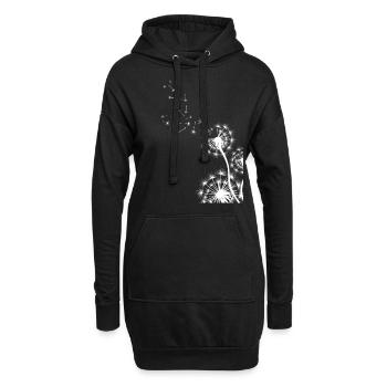 Pusteblume Blume Natur Geschenkidee - Hoodie-Kleid - Schwarz - Vorne
