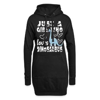 Juste une fille qui aime les dinosaures - Sweat-shirt à capuche long Femme - noir - Devant