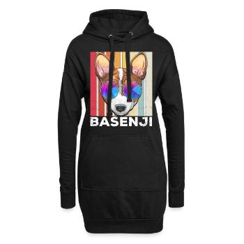 Basenji - Hoodie-Kleid - Schwarz - Vorne