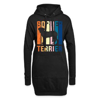 Border Terrier - Sweat-shirt à capuche long Femme - noir - Devant