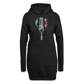 Raquette de padel vintage Wordcloud Padel - Sweat-shirt à capuche long Femme - noir - Devant
