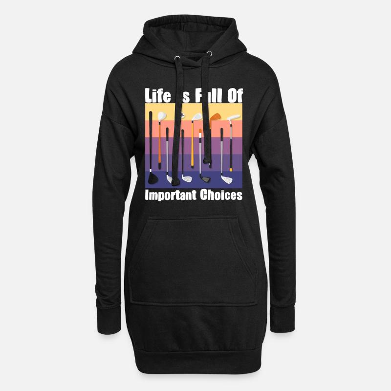 Golf - Golfer - Hoodie-Kleid - Schwarz