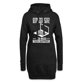 Informatiker Computer PC Drucker Rechner Schreiben - Hoodie-Kleid - Schwarz - Vorne