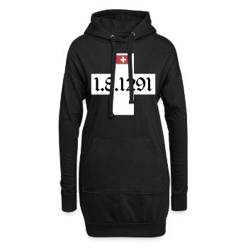 Schweiz T-shirt Geschenkidee - Hoodie-Kleid - Schwarz - Vorne
