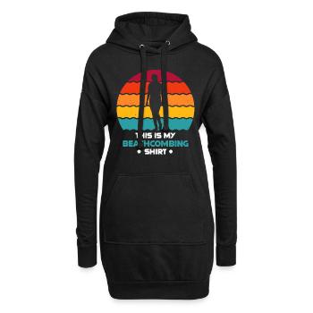 Peignage de plage - Sweat-shirt à capuche long Femme - noir - Devant