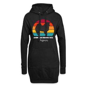 American Eskimo Dog Hund - Hoodie-Kleid - Schwarz - Vorne