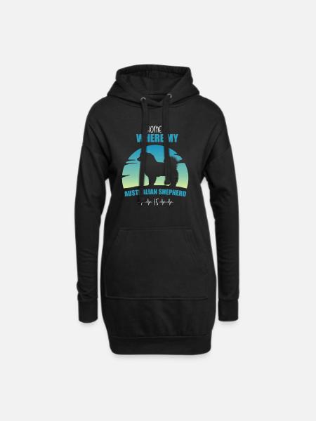 Australian Shepherd Geschenk - Hoodie-Kleid - Schwarz