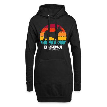 Basenji - Hoodie-Kleid - Schwarz - Vorne