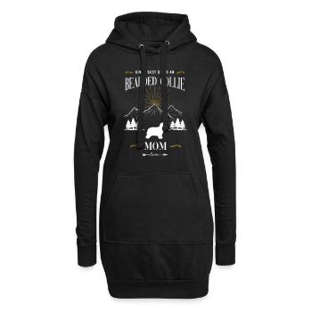 Bearded Collie - Hoodie-Kleid - Schwarz - Vorne
