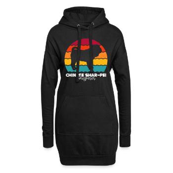 Shar Pei - Hoodie-Kleid - Schwarz - Vorne