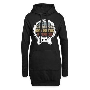 Gaming Retro Geschenkidee - Hoodie-Kleid - Schwarz - Vorne