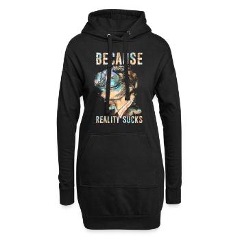 VR Gamer Virtual Reality - Hoodie-Kleid - Schwarz - Vorne