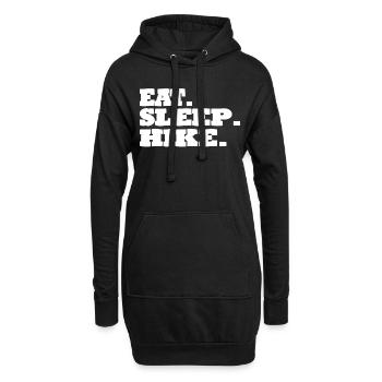 Lustiges Outdoor Outfit für Wanderer - Hoodie-Kleid - Schwarz - Vorne