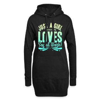 Juste une fille qui aime le travail social | Travail social - Sweat-shirt à capuche long Femme - noir - Devant