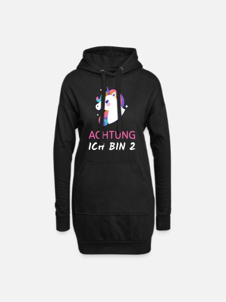 Einhorn Pferd T-Shirt 2. Geburtstag Jungen 2 Jahre - Hoodie-Kleid - Schwarz