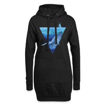 Rettet den Planeten / Rettet die Wale Wald Umwelts - Hoodie-Kleid - Schwarz - Vorne