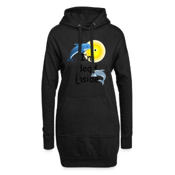 Je suis mort à l’intérieur - Mème drôle - Delphine u - Sweat-shirt à capuche long Femme - noir - Devant