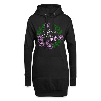 Idée cadeau Club d’équitation - Sweat-shirt à capuche long Femme - noir - Devant