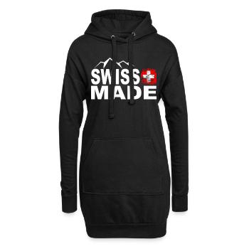 1.August Schweiz Geschenkidee T-Shirt - Hoodie-Kleid - Schwarz - Vorne