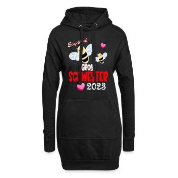 Ich Werde Große Schwester - Geschwister 2023 - Hoodie-Kleid - Schwarz - Vorne
