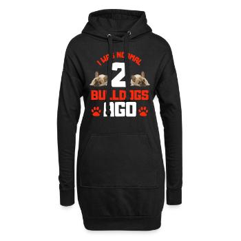 J’étais normal il y a deux bouledogues - Sweat-shirt à capuche long Femme - noir - Devant