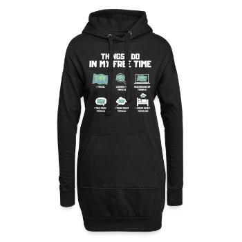 Geek du voyage - Sweat-shirt à capuche long Femme - noir - Devant