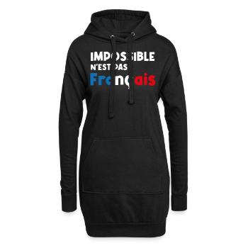 impossible n'est pas français - Sweat-shirt à capuche long Femme - noir - Devant