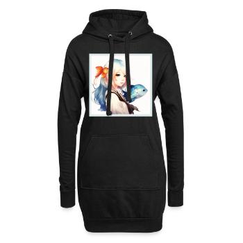 Anime Girl Japanischer ästhetischer Anime Geschenk - Hoodie-Kleid - Schwarz - Vorne