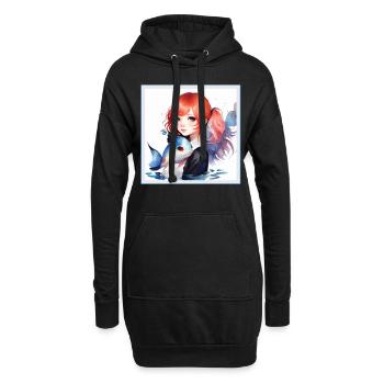 Anime Girl Japanischer ästhetischer Anime Geschenk - Hoodie-Kleid - Schwarz - Vorne
