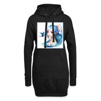 Anime Girl Japanischer ästhetischer Anime Geschenk - Hoodie-Kleid - Schwarz - Vorne