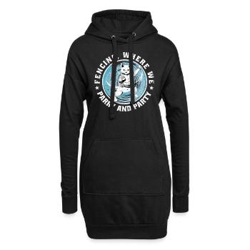 Katzen Fechter gamer lustiges Fechten Sport Katzen - Hoodie-Kleid - Schwarz - Vorne