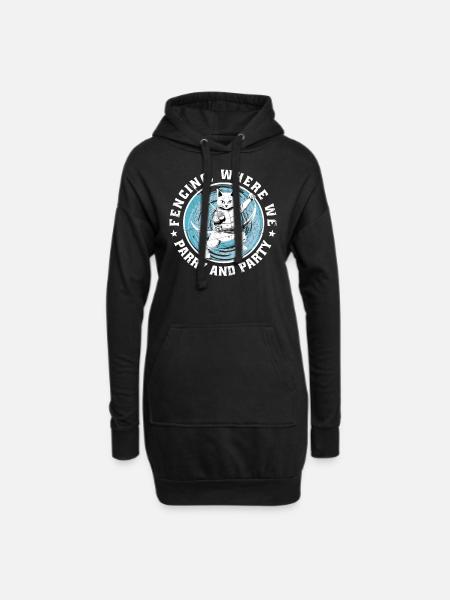 Katzen Fechter gamer lustiges Fechten Sport Katzen - Hoodie-Kleid - Schwarz