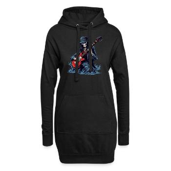 Gitarristen-tshirt E-Gitarren-Saiten - Hoodie-Kleid - Schwarz - Vorne