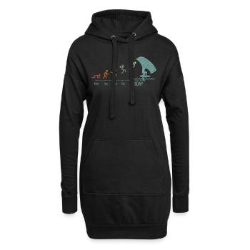 Wingfoil-Surfer Wingfoiling Hydrofoil Wochenende - Hoodie-Kleid - Schwarz - Vorne