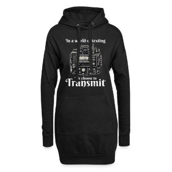 Vintage Ham Radio Operator Funny - Hoodie Dress - black - Front