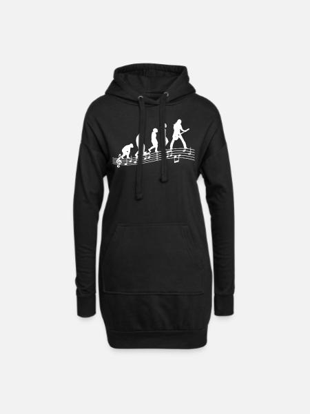 Guitaristes Guitares électriques Guitare acoustique Evolution - Sweat-shirt à capuche long Femme - noir