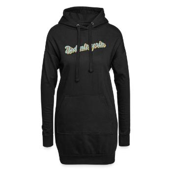 Parkett-Teppich Abschluss-Geschenk Bodenlegerin - Hoodie-Kleid - Schwarz - Vorne