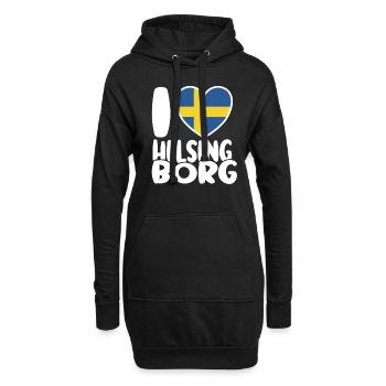 Ich liebe Helsingborg I love Sweden - Hoodie-Kleid - Schwarz - Vorne