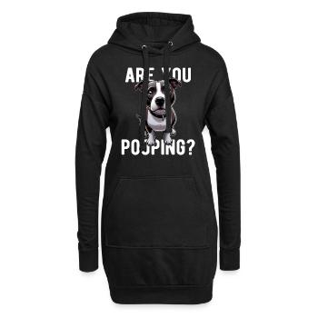 Faites-vous caca ? Chien Staffy Staffordshire - Sweat-shirt à capuche long Femme - noir - Devant