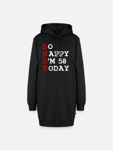 Geburtstag 58 Geburtstag Jahr Geburt Lustig - Hoodie-Kleid - Schwarz