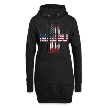 Malibu USA Flag - Hoodie-Kleid - Schwarz - Vorne